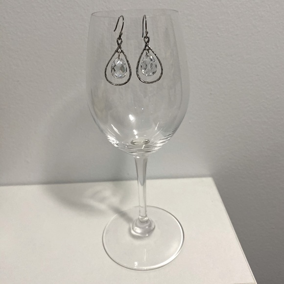 Sterling Silver & Crystal Drop Earrings
